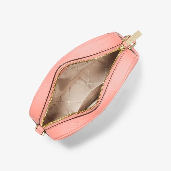 Michael Kors Jet Set Medium Embossed Pebbled Leather Crossbody Bag in Sherbert - Picture 6 of 11